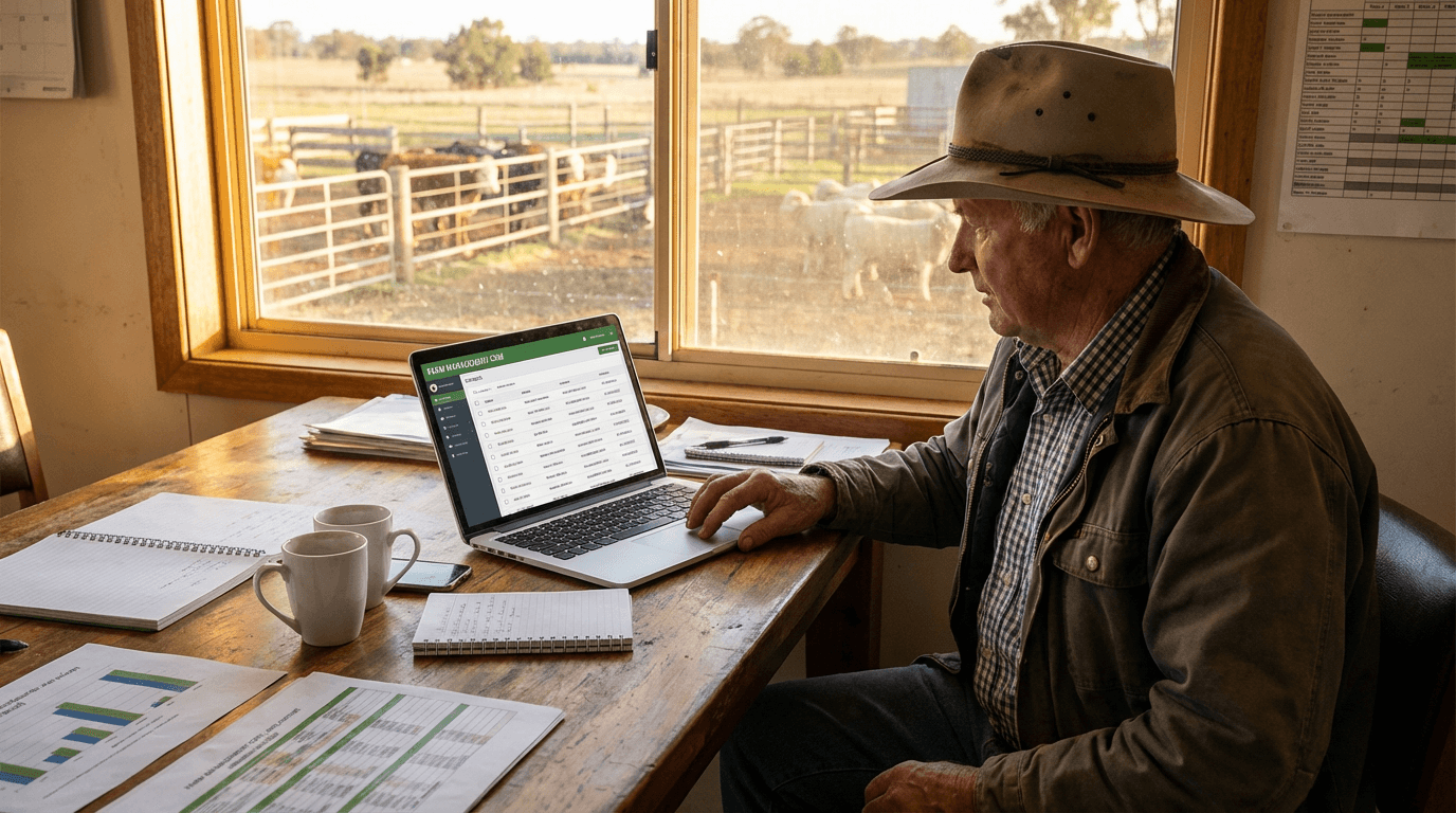 Livestock producer managing buyer relationships on digital platform