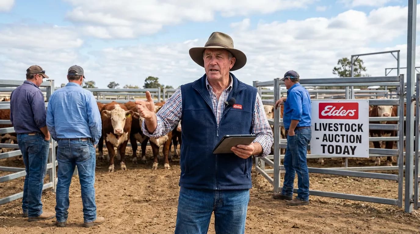 Stock agent at a livestock sale